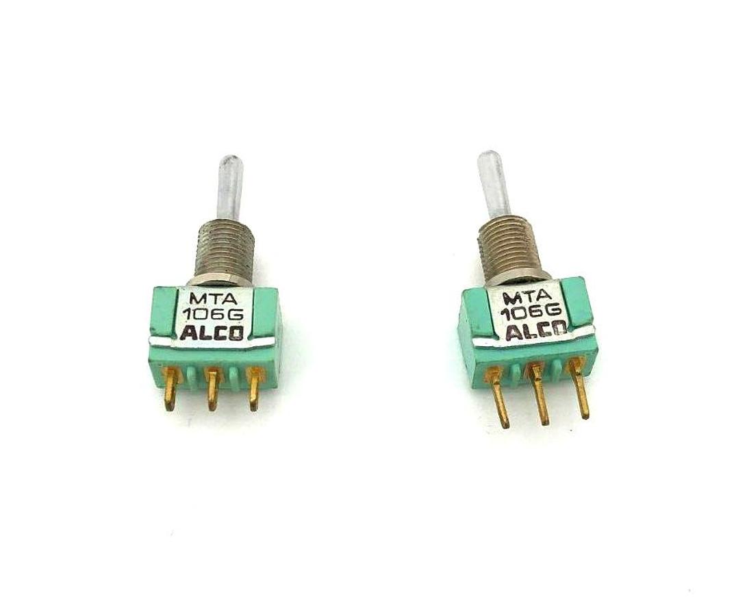 Lot of 2 Alco New MTA 106G Mini Toggle Switches 6A@125V 3A@250V