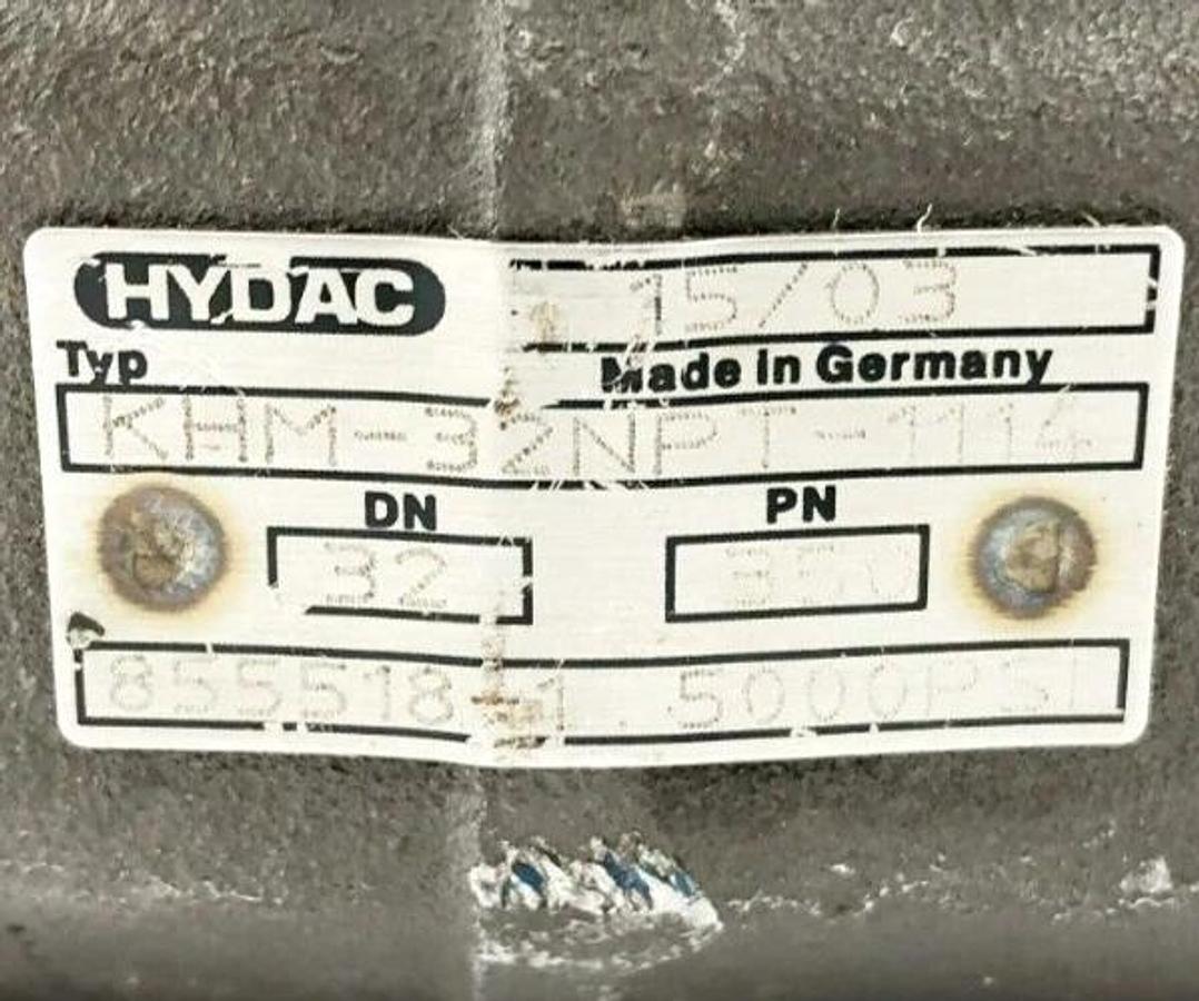 New Hydac KHM-32NPT-1114 Ball Valve 1-1/4" 5000psi DN 32 PN 350 855518
