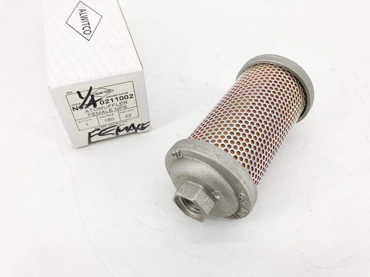 New Alwitco N02 0211002 Air Exhaust Muffler 1/4" Female 150psig