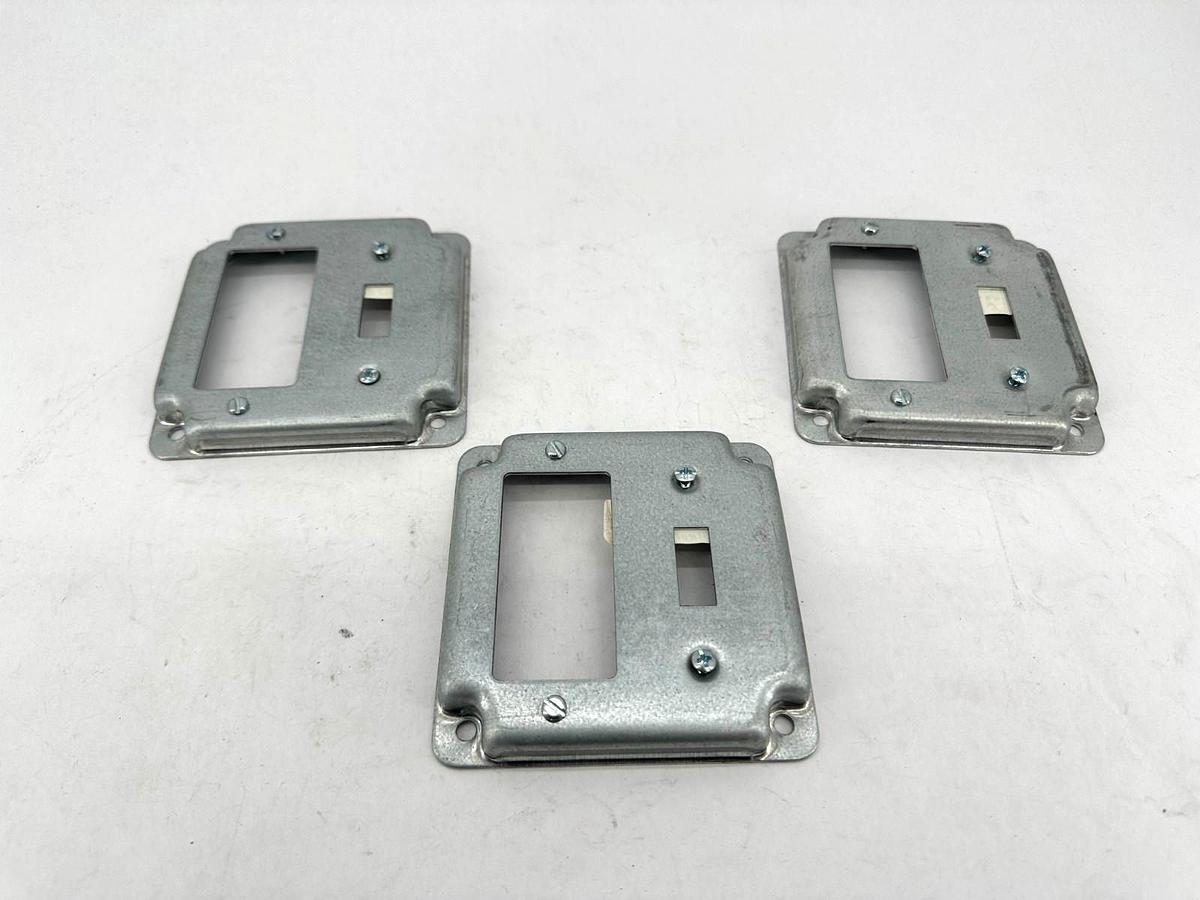 Lot of 3 New Steel City RS-18-CC Square Cover GFCI & Toggle Switch 4" - No Box