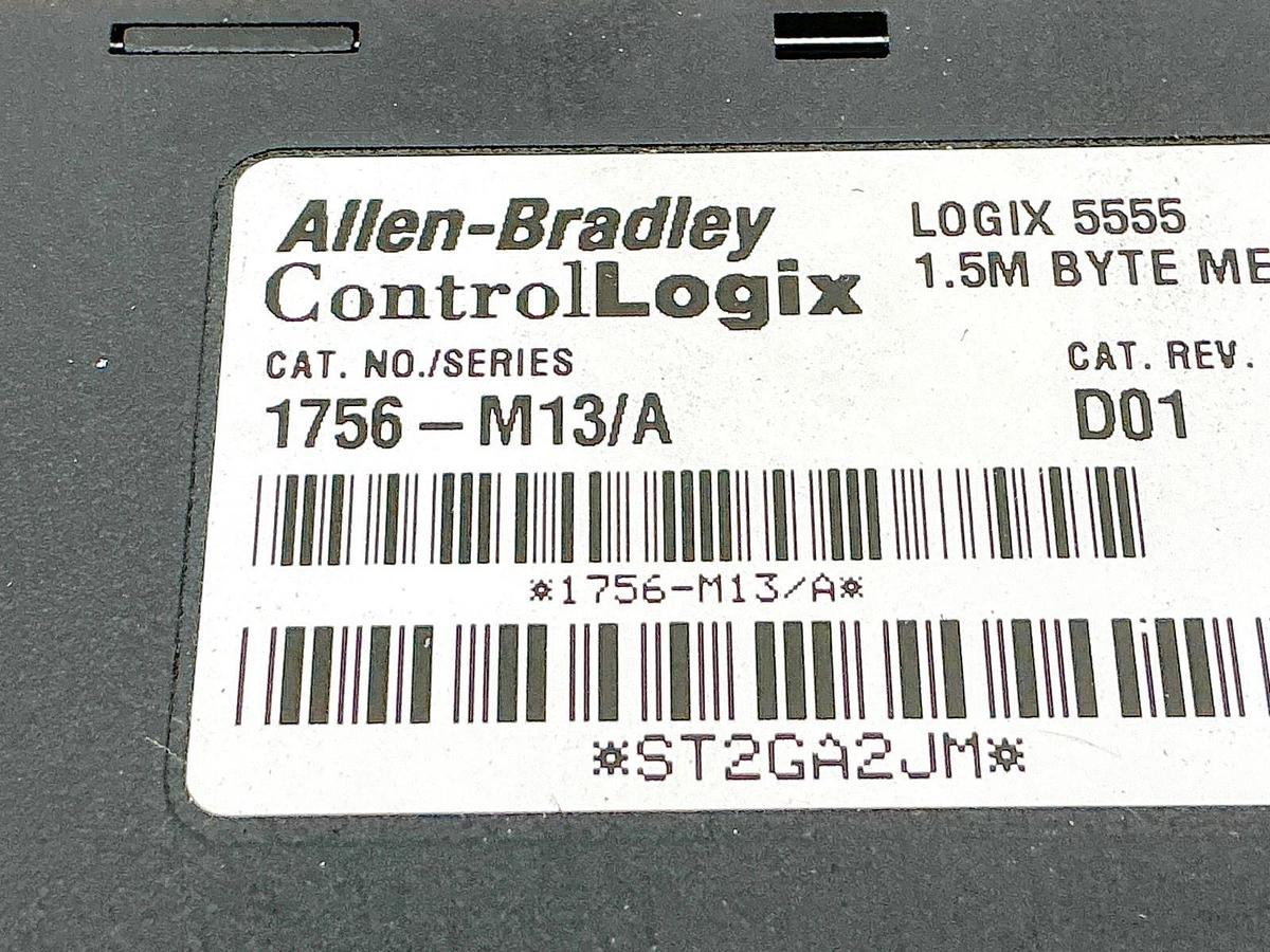 Used Allen Bradley 1756-L55M13 ControlLogix Processor Unit with Memory Expansion