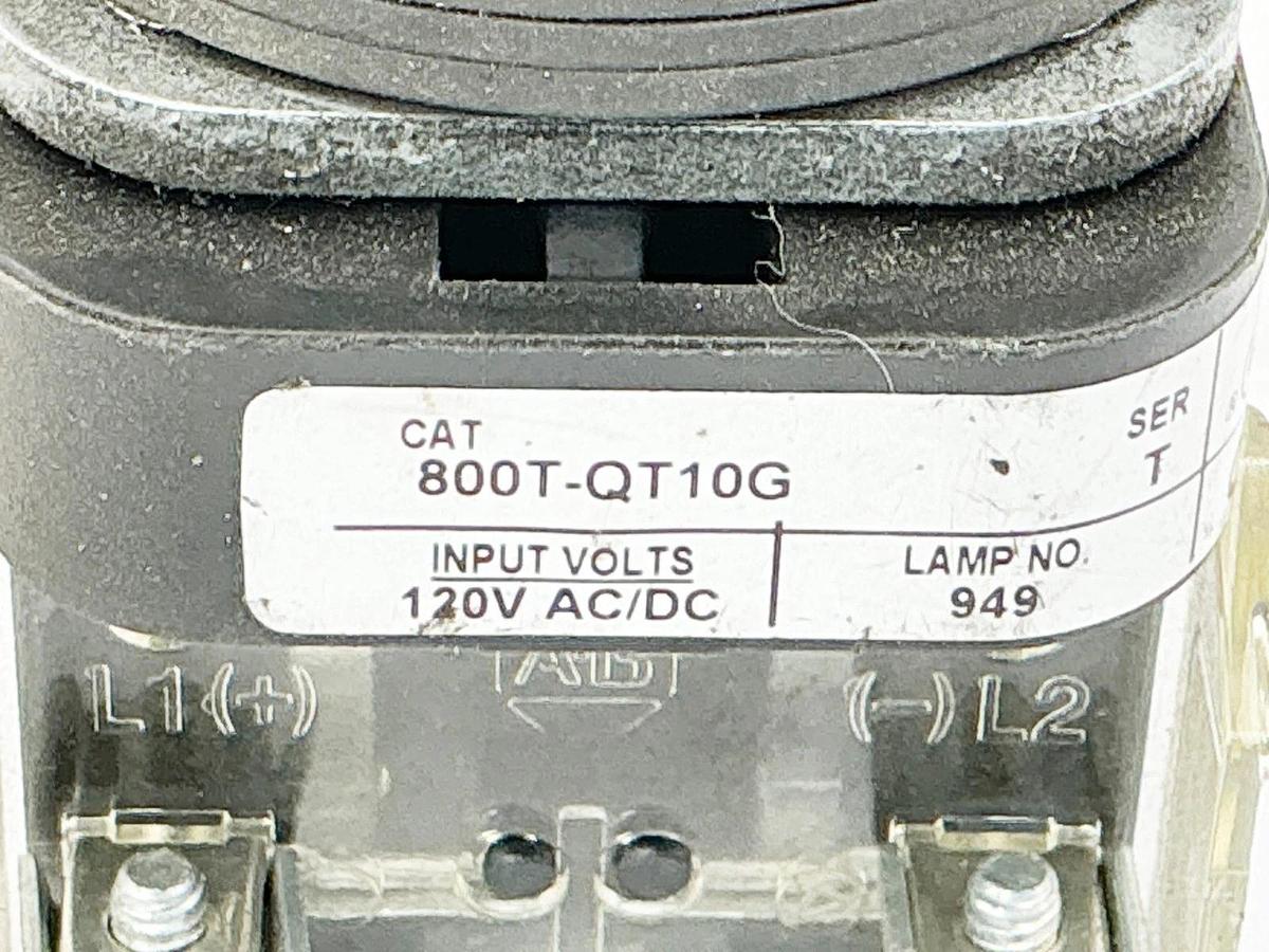 Used Allen Bradley 800T-QT10G Push Button Green 120V Ser.T