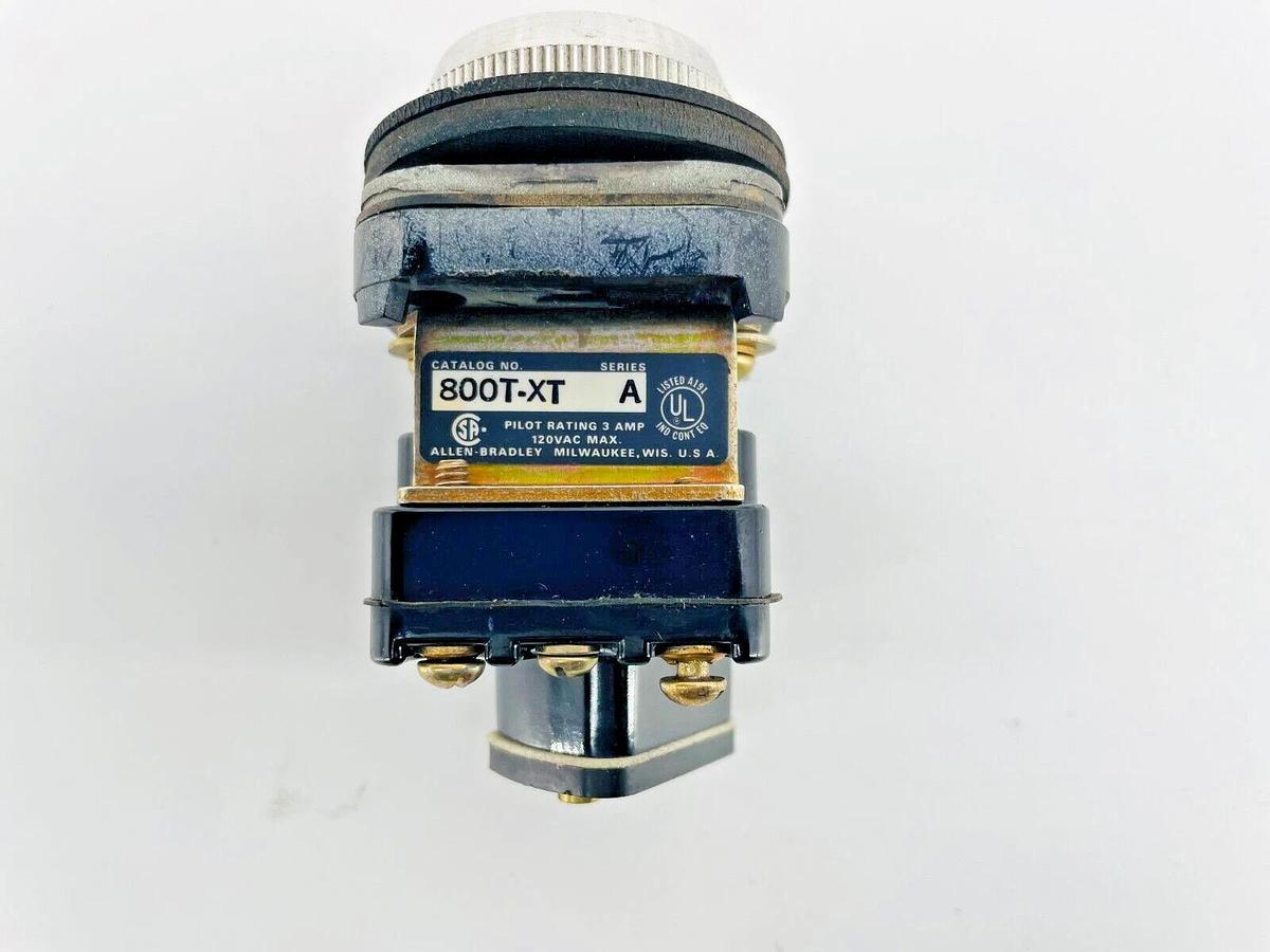 New Allen Bradley 800T-XT Contact Block w/ 800T-A9 Push Button Yellow