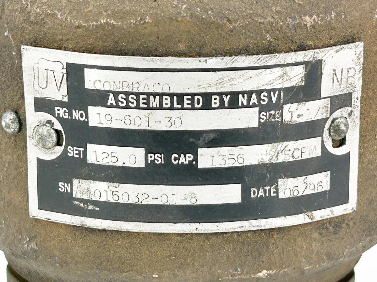Used Conbraco 19-601-30 Pressure Relief Valve 1-1/2" Size 125PSI Set Pressure