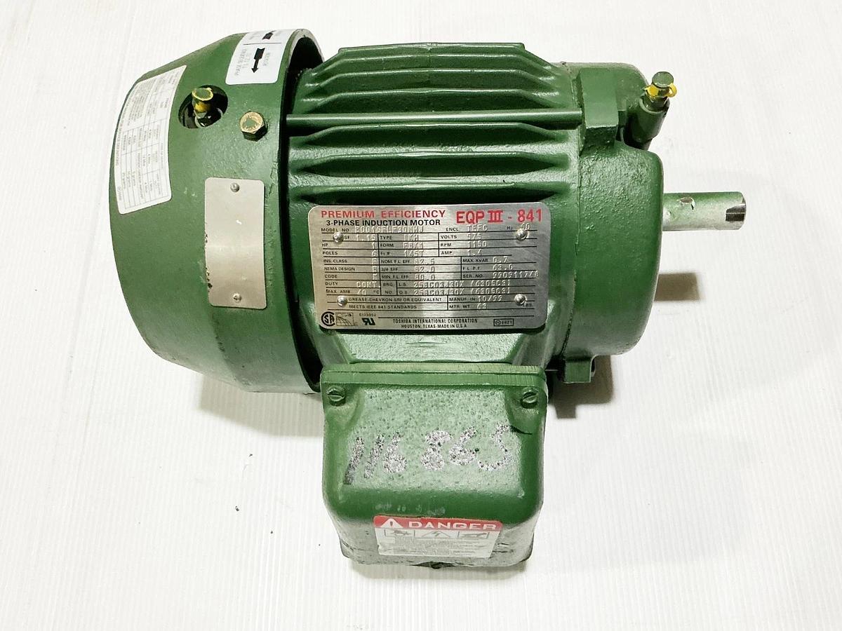 New Toshiba B0016FLF30MHJ Electric Motor 575V 1HP 1150RPM 1.4A FBK1 Form