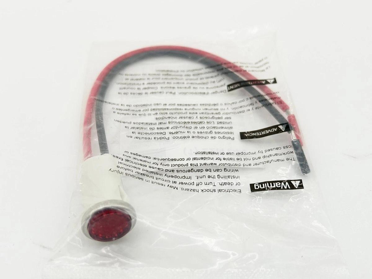 New Lot of 3 Dayton 22NY44 Indicator Light LED 1/2" Flush Red 24V 6" Wire