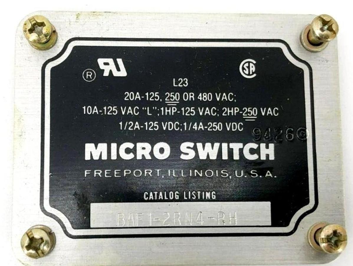 New Honeywell BAF1-2RN4-RH Snap Action Plunger Limit Switch 480VAC 2560VDC