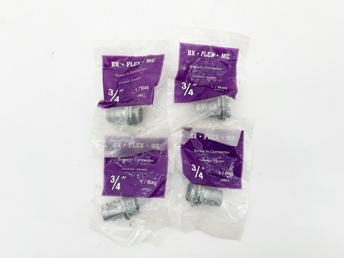 New Lot of 4 Sigma Electric Flex Screw Connector 3/4" 49011