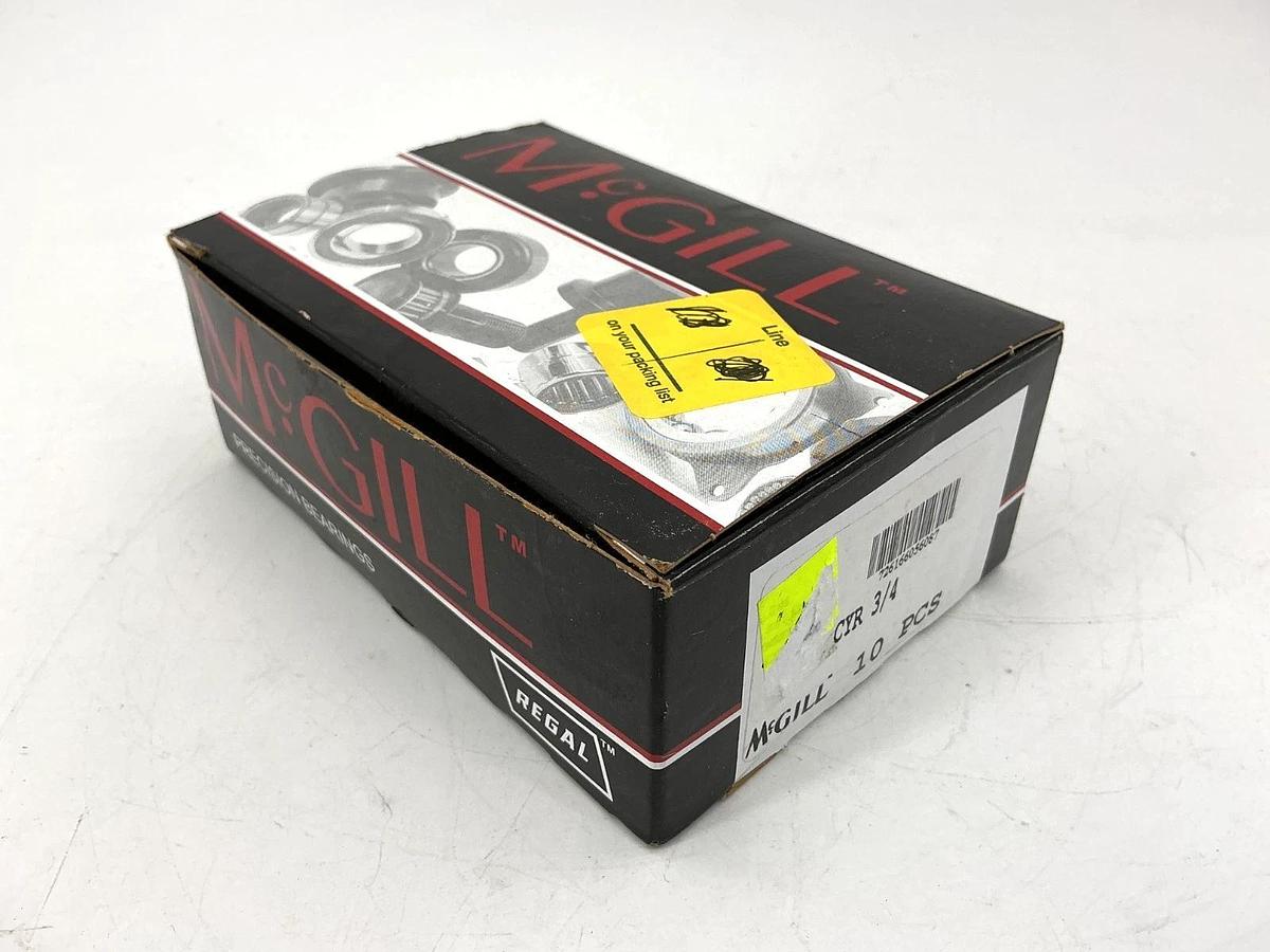 Box of 10 New McGill CYR-3/4 Cam Yoke Roller Bearing D:0.75" B:0.25" W:0.5"