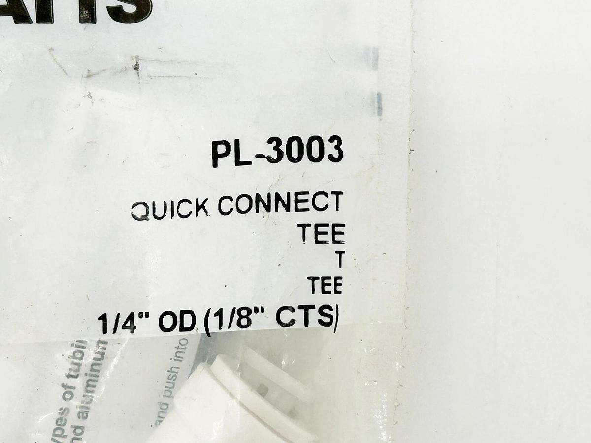New Lot of 3 Watts PL-3003 Quick Connect Tee 1/4" OD 1/8" CTS