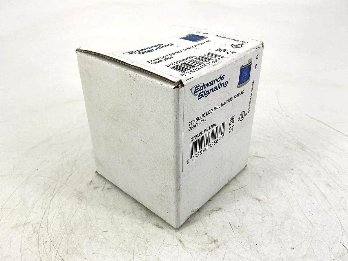 Used New Sealed Edwards Signaling 270LEDMB120A 270 Blue LED Multi-Mode 120VAC