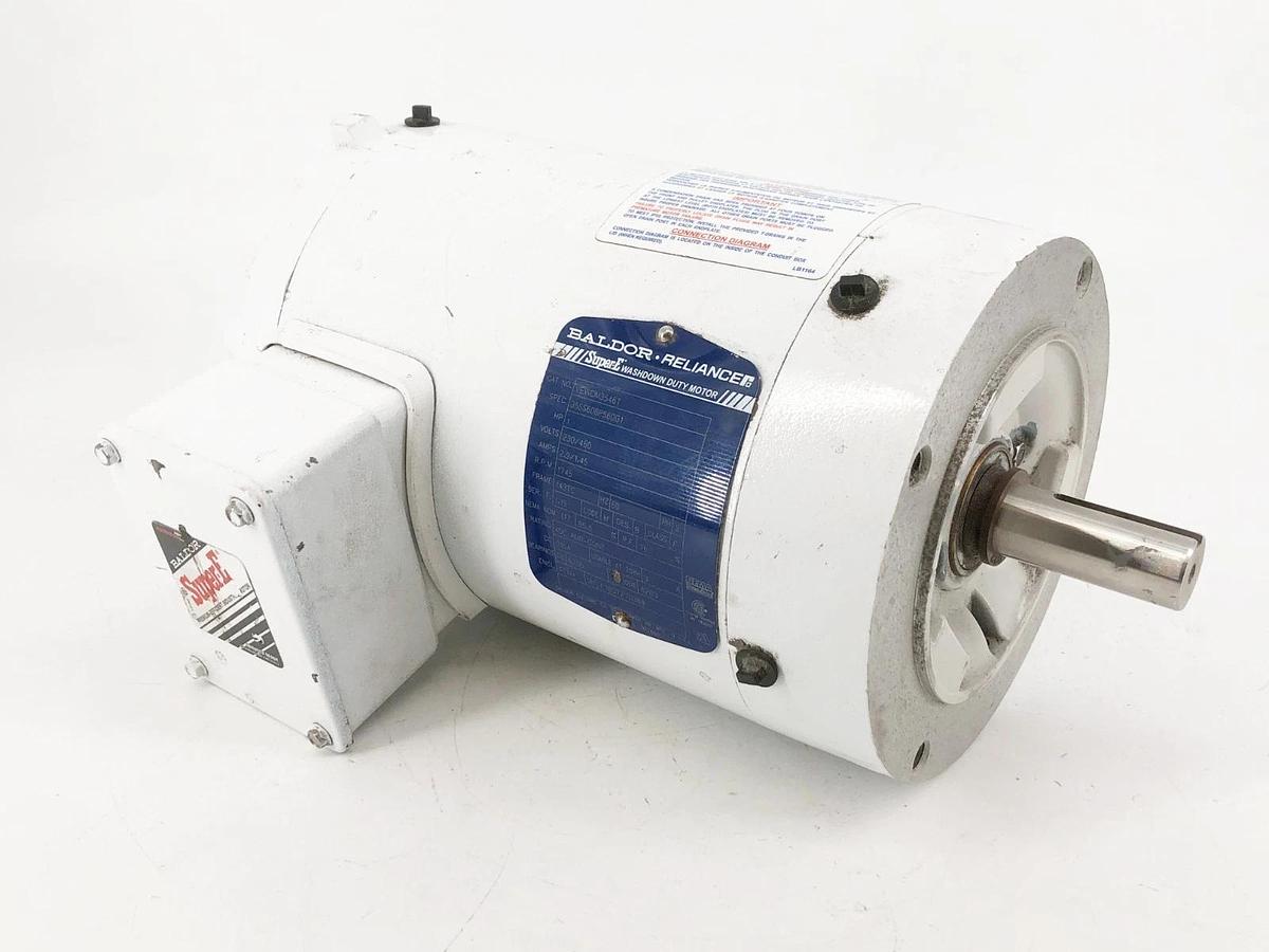 New Baldor VEWDM3546T Washdown Motor 1HP 230/460V 2.9/1.45A 1745RPM - No Box