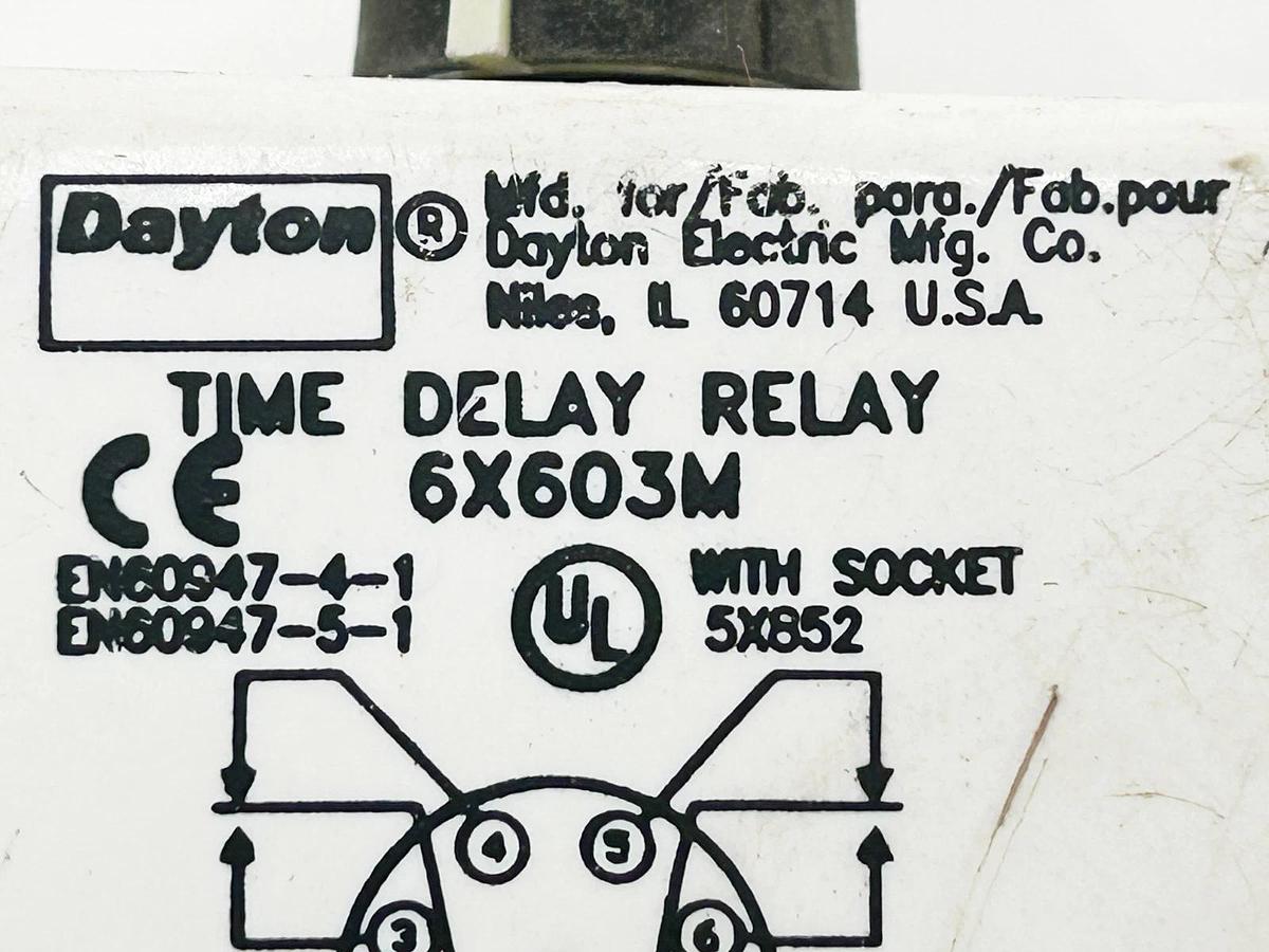Used Dayton 6X603M Interval Time Delay Relay 120V 50/60 10 Second
