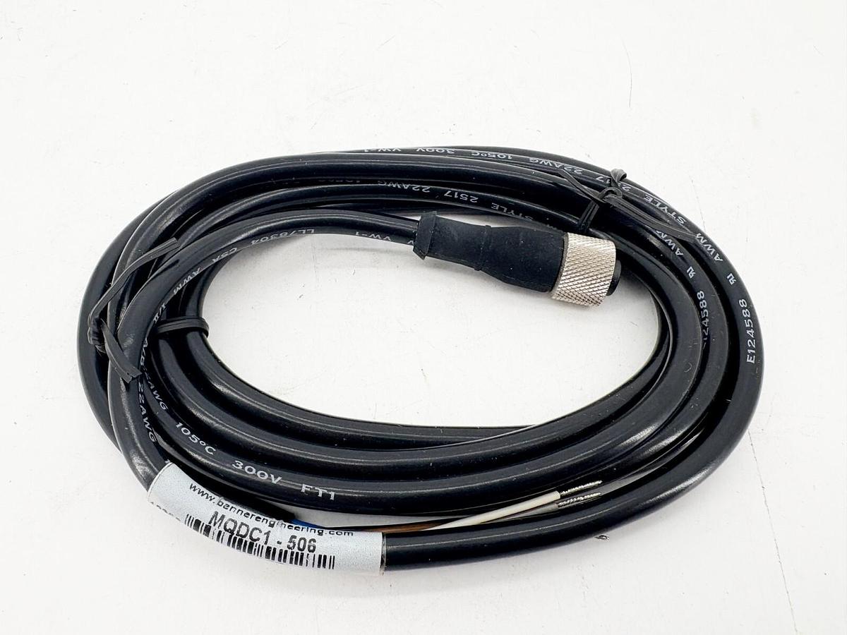 New Banner Engineering MQDC1-506 Single-End Cordset 51127 2m Lenth 5-Pin Female