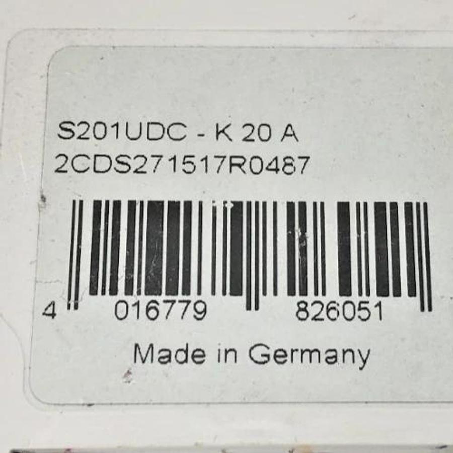 New ABB S201UDC-K20 Circuit Breaker 20A 1P 60V - No Box