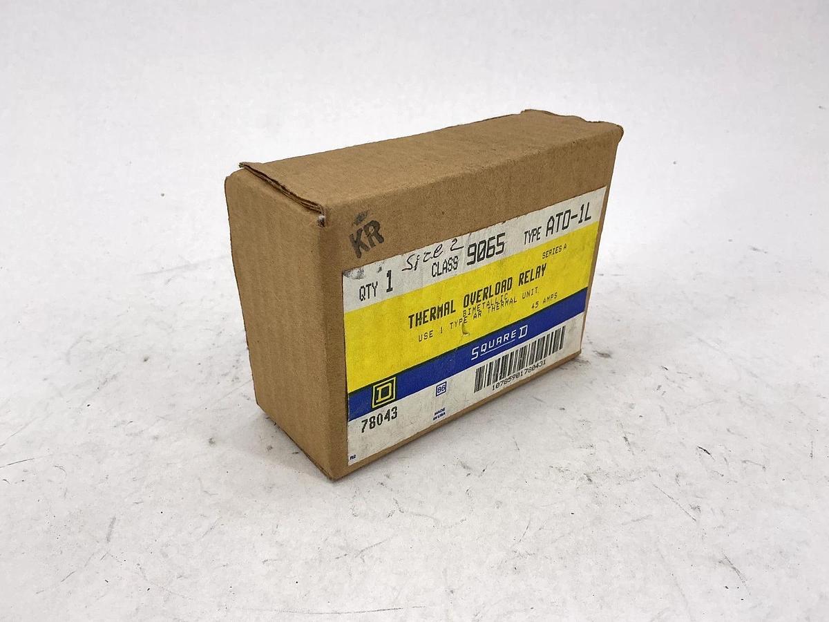 New Square D 9065ATO-1L Ser A Thermal Overload Relay Bimetallic 45A 600V 78043