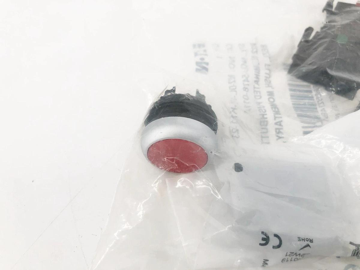 New Eaton M22-DL-R-K11-230R Red Modular Illuminated Pushbutton 1NO-1NC 85-264V