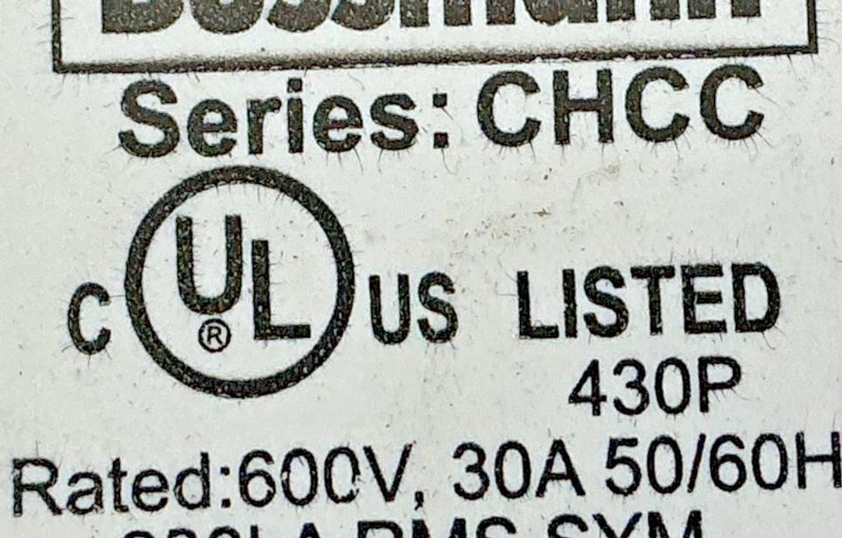 Lot of 2 New Bussmann CHCC Fuse Holder Class CC 30A 600V 50/60HZ