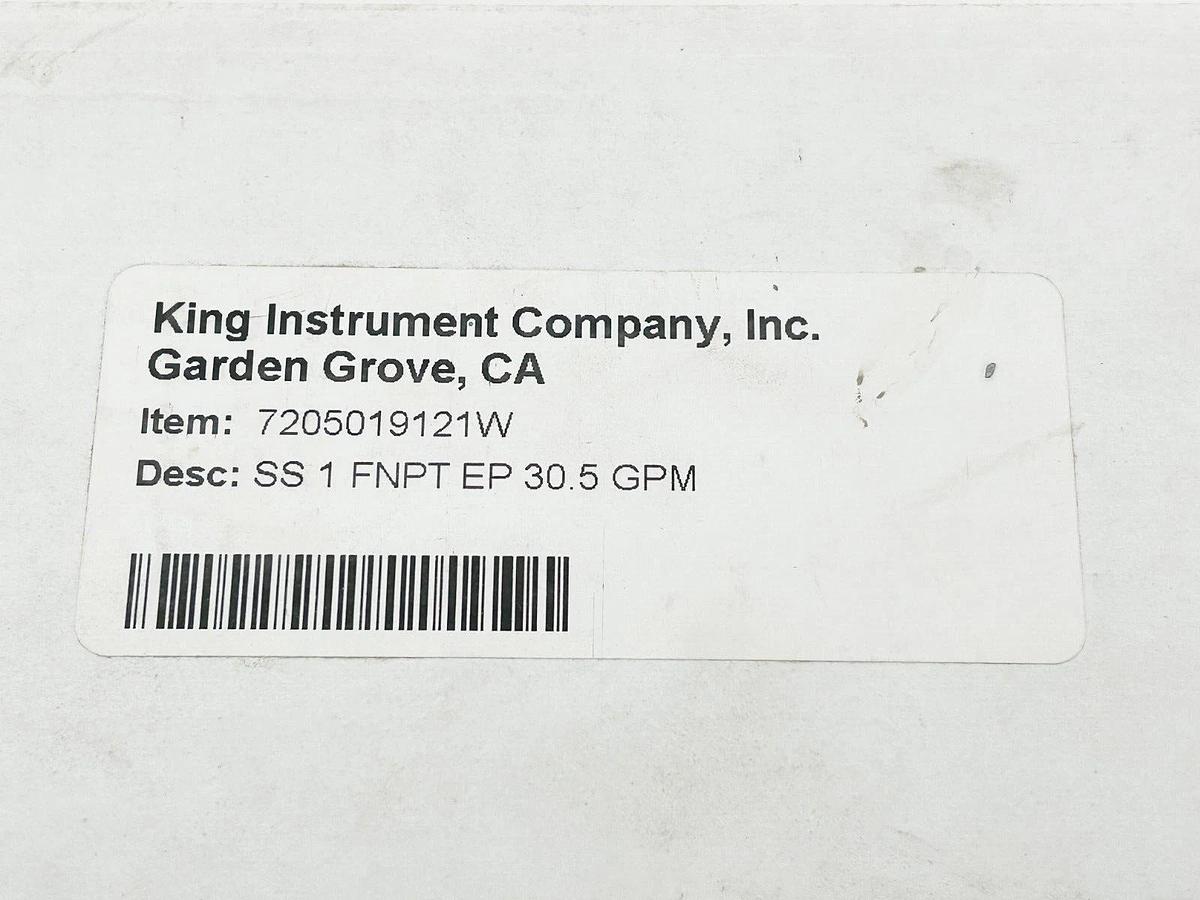 New King Instrument Company 7205019121W Flowmeter 150PSIG 30.5GPM 1" 10:1 Ratio