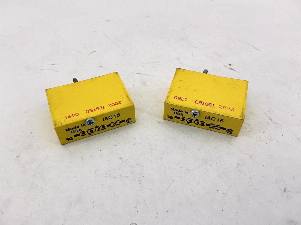 Lot of 2 New OPTO 22 IAC15 I/O Module Current Rating 15MA 5-Pin