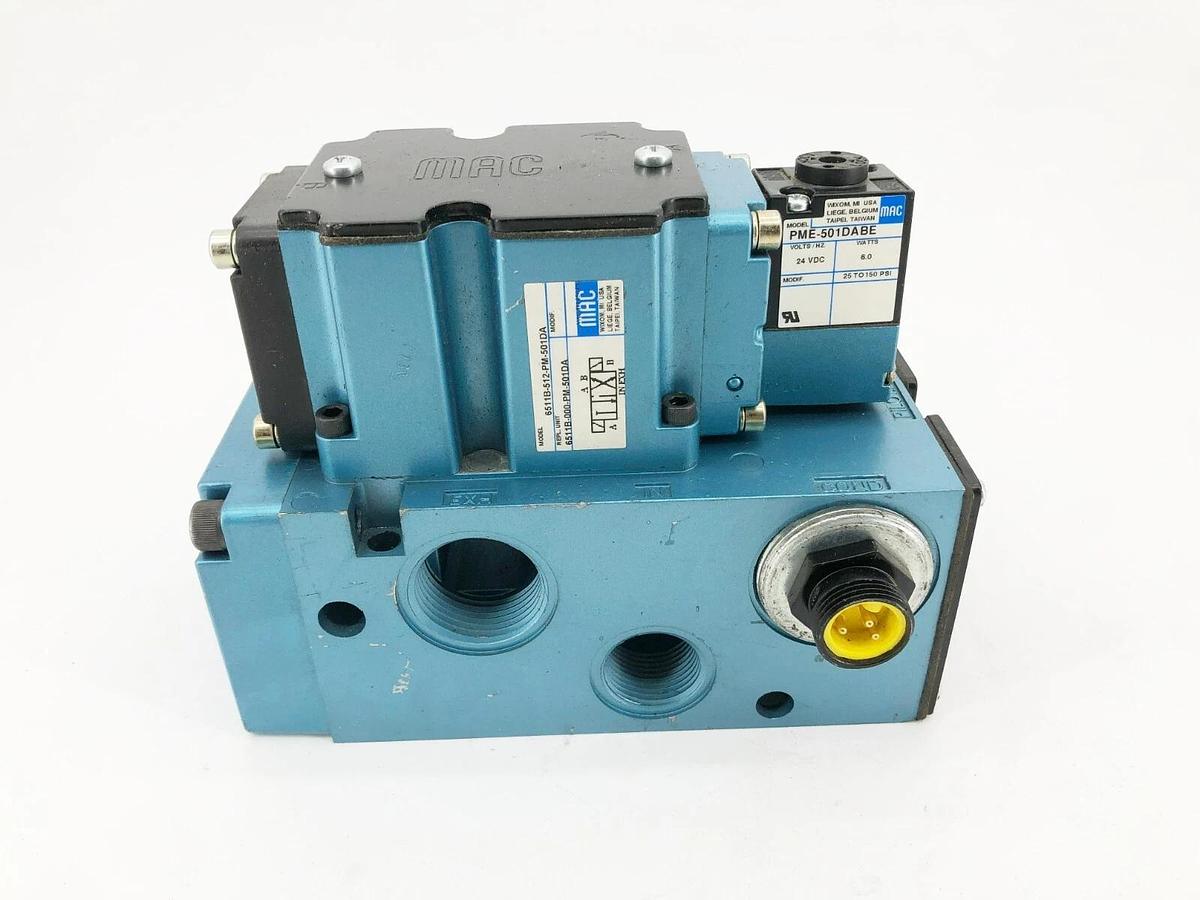 New MAC Valves 6511B-512-PM-501DA Solenoid Valve 24VDC 6W 6511B-000-PM-501DA