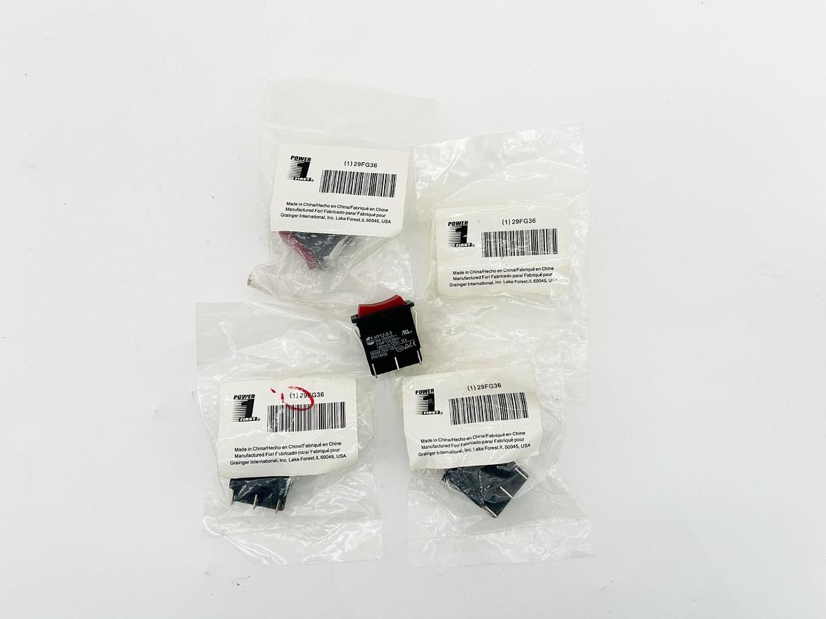New Lot of 4 Power First 29FG36 Electric Pushbutton Switch 12A 4A 6 Pin 250V