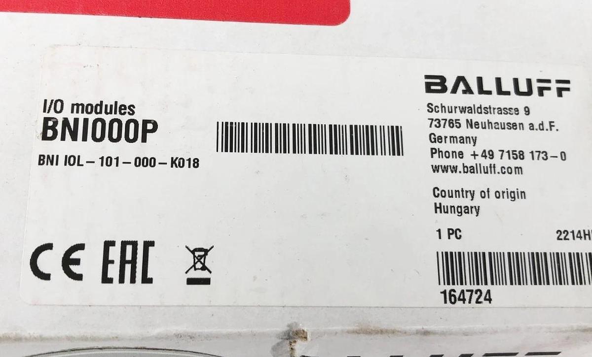 New Balluff BNI000P I/O Module Sensor Hub BNI IOL-101-000-K018