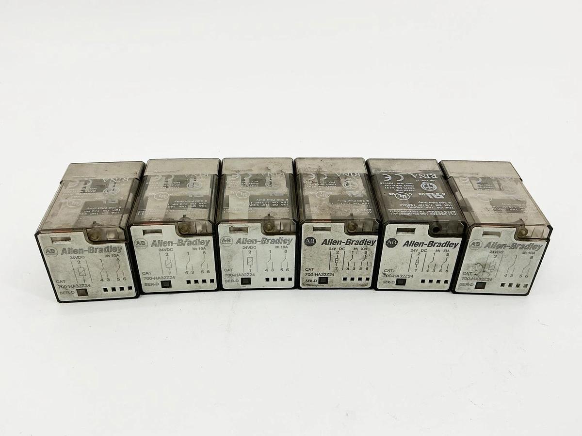 Used Lot of 6 Allen Bradley 700-HA32Z24 General Purpose Relay 8Pin 24V 10A Ser.D
