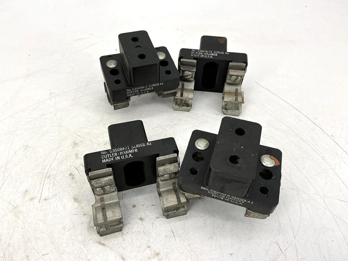 Used Lot of 4 Cutler-Hammer C350BA21 Ser A1 Fuse Holder Block 1-Pole 30A 250V