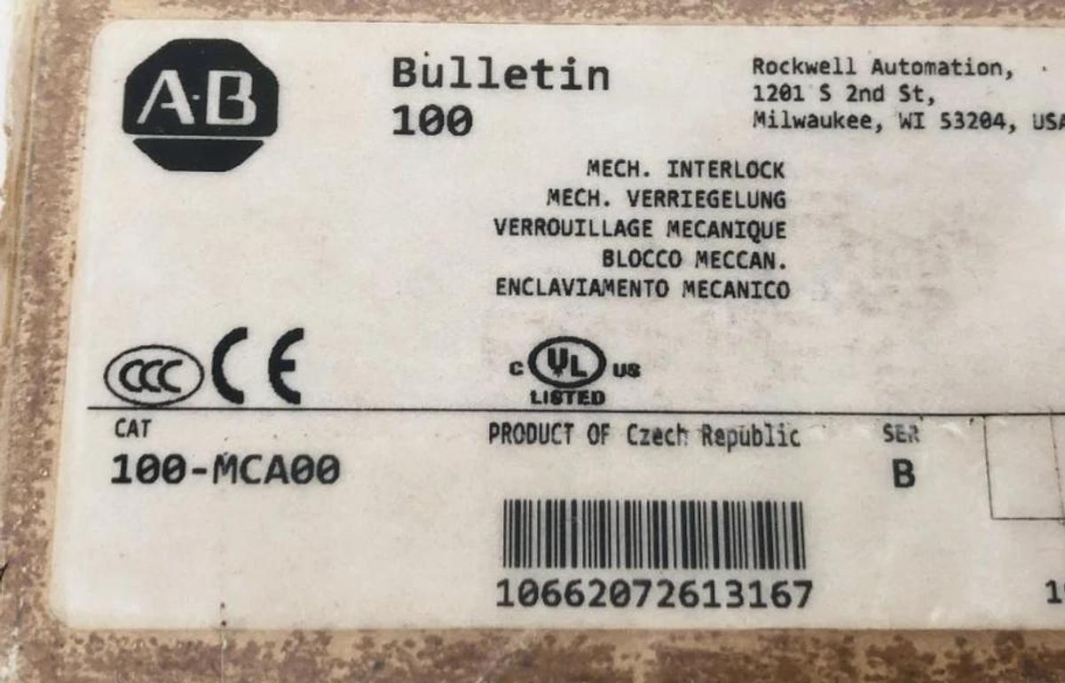 Lot of 2 New Allen Bradley 100-MCA00 Ser. B Auxiliary Contactor Interlocks