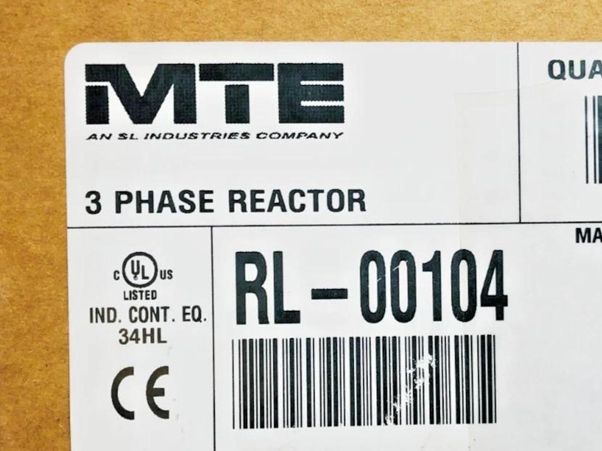 New MTE RL-00104 Line Reactor 3 Phase 1A 600V 50/60Hz