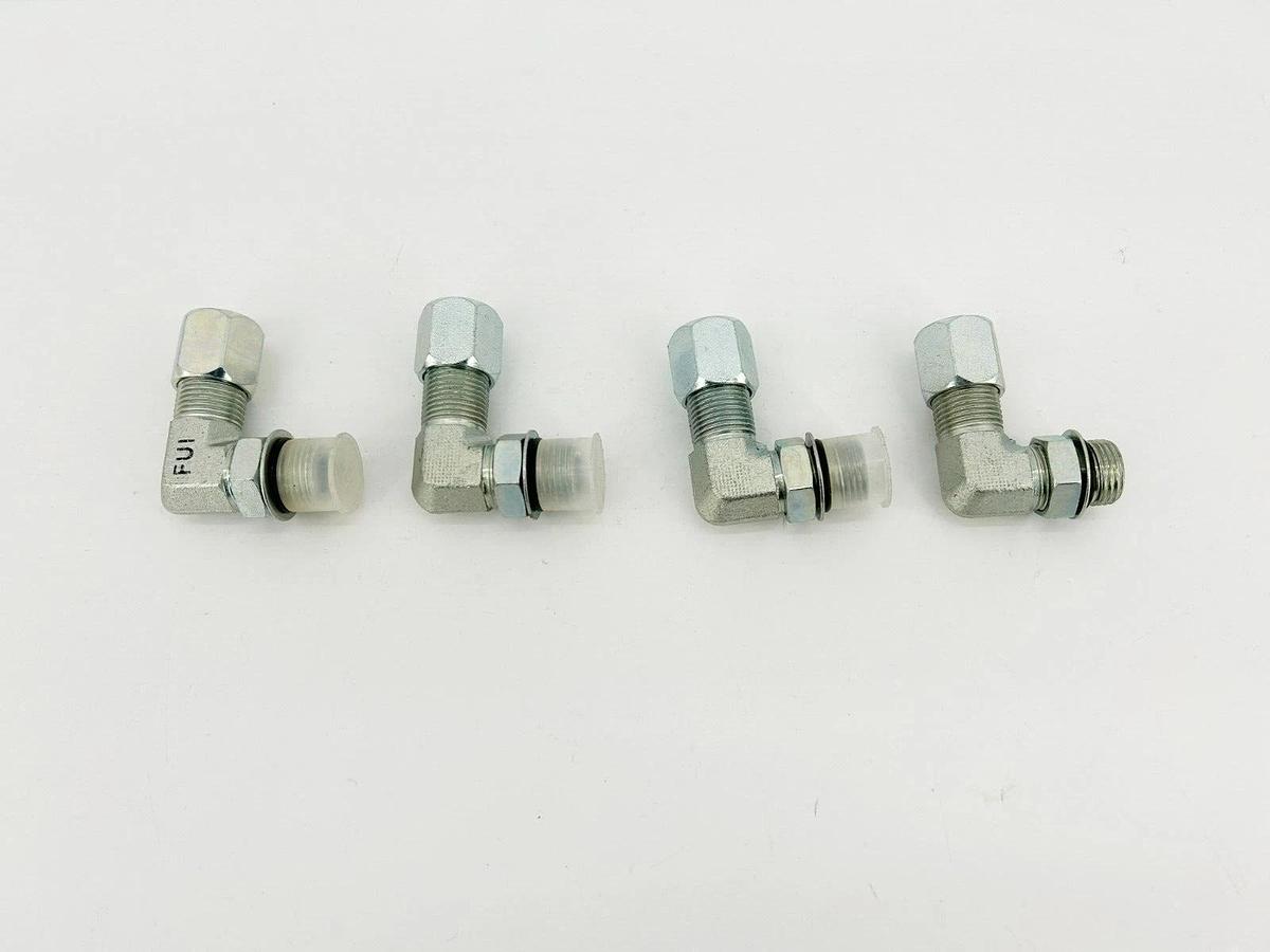Lot of 4 New Y-FL-6801-08-08-NWO Elbows Male Flareless-Male Adjustable ORing 90