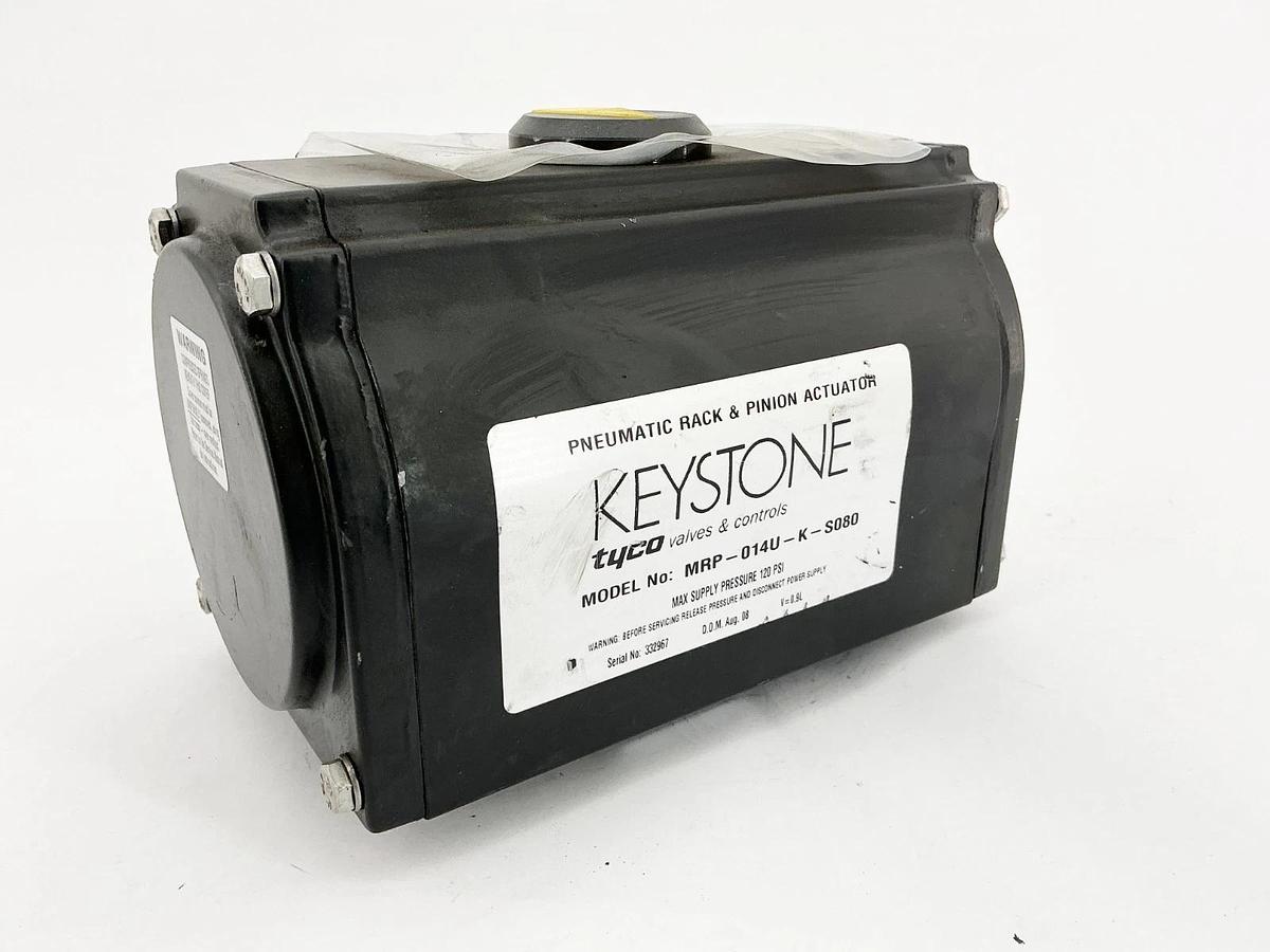 New Tyco Keystone MRP-014U-K-S080 Pneumatic Rack & Pinion Actuator 120PSI