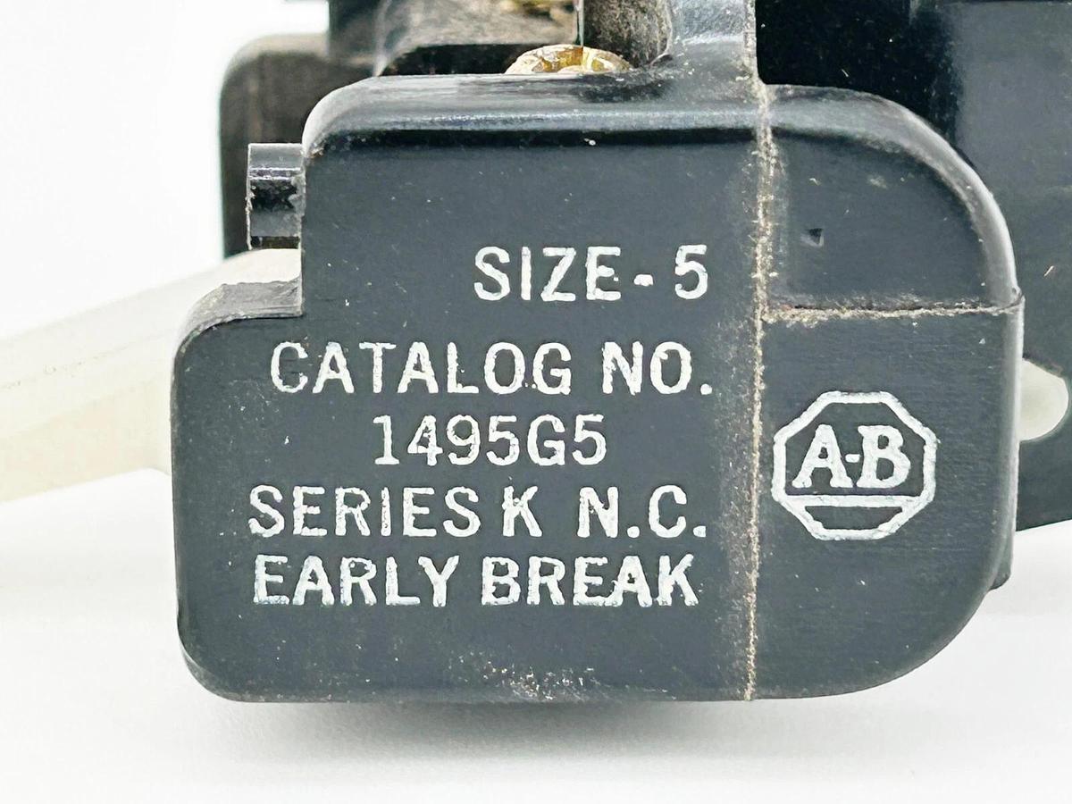 Used Lot of 2 Allen Bradley 1495G5 Auxiliary Contact 1NC Early Break Size 5 600V