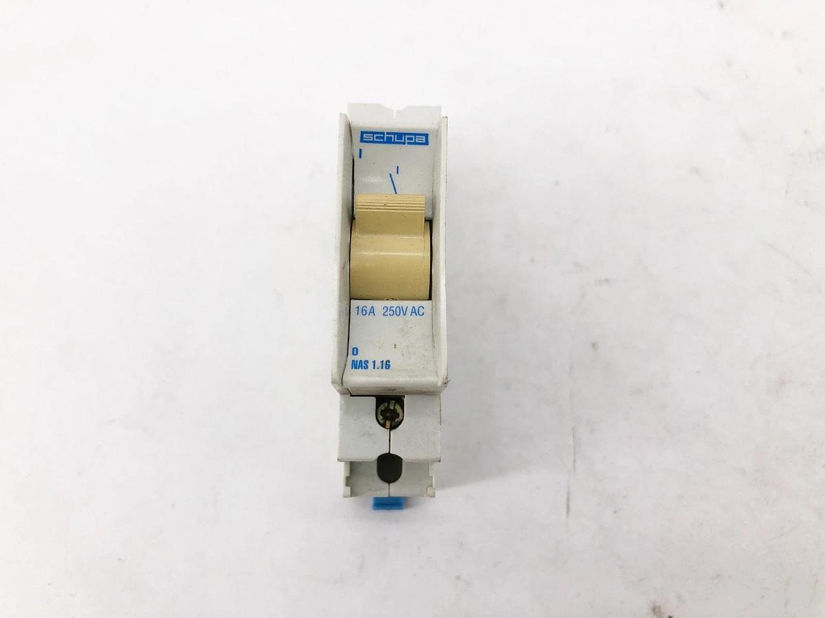 Used Lot of 3 Schupa NAS 1.16 Circuit Breakers 16A 250VAC 1 Pole