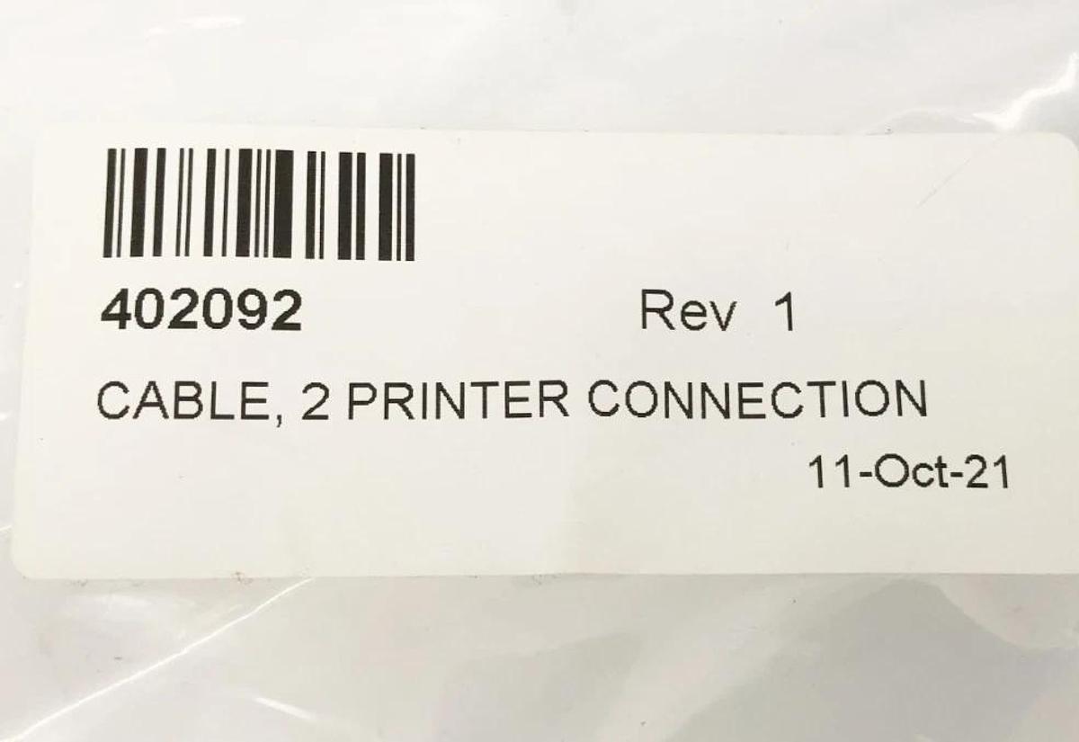 New Videojet 402092 Cable 2 Printer Connection Rev 1