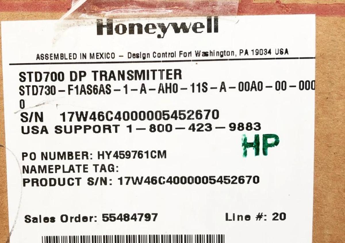 New Honeywell STD730-F1AS6AS-1-A-AH0-11S-A-00A0-00-0000 Pressure Transmitter