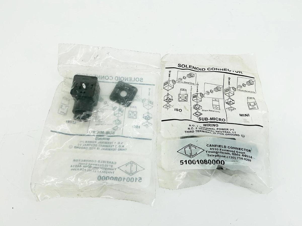New Lot of 2 Canfield 343978-001 Sub-Micro Solenoid Connector