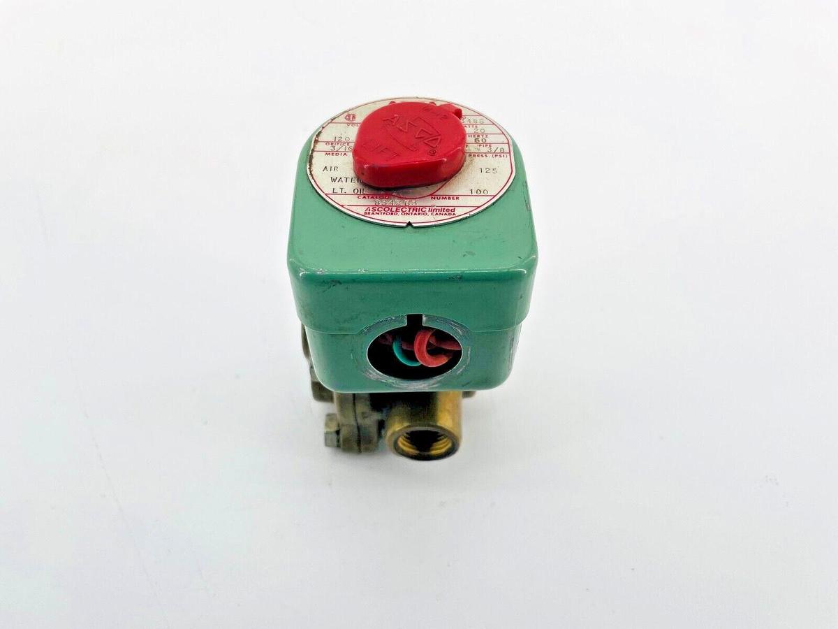 Used Asco 8342B3 120V Solenoid Valve 20W 3/16 125PSI