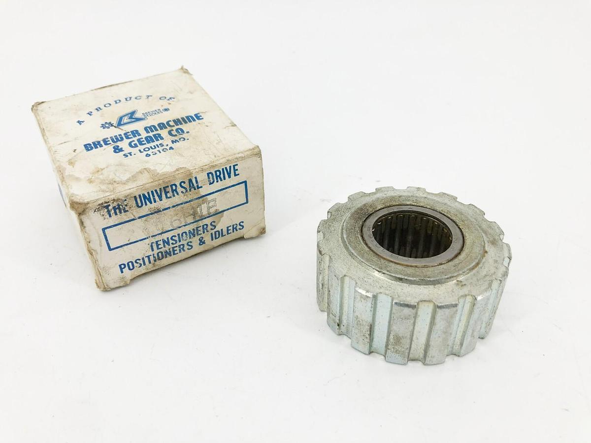 New Brewer Machine & Gear 16H1F Timing Belt Idler Sprocket 1" Bore 16 Teeth