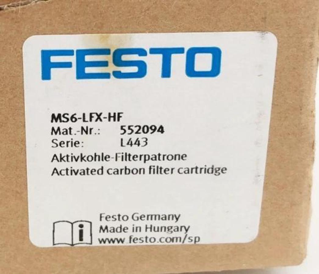 New Festo MS6-LFX-HF Active Carbon Filter Cartridge Size 6 552094