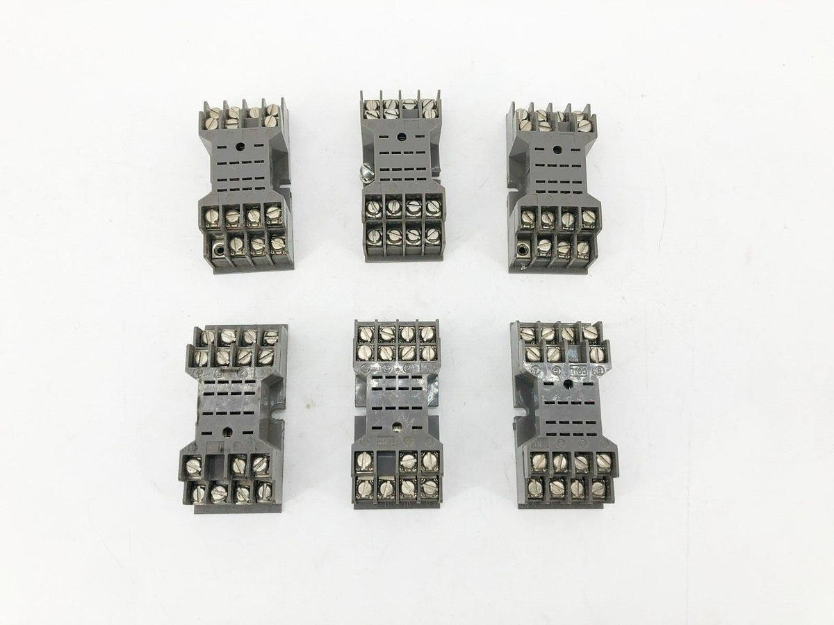 Used Lot of 6 Potter & Brumfield 27E166 Relay Sockets 5A 300V