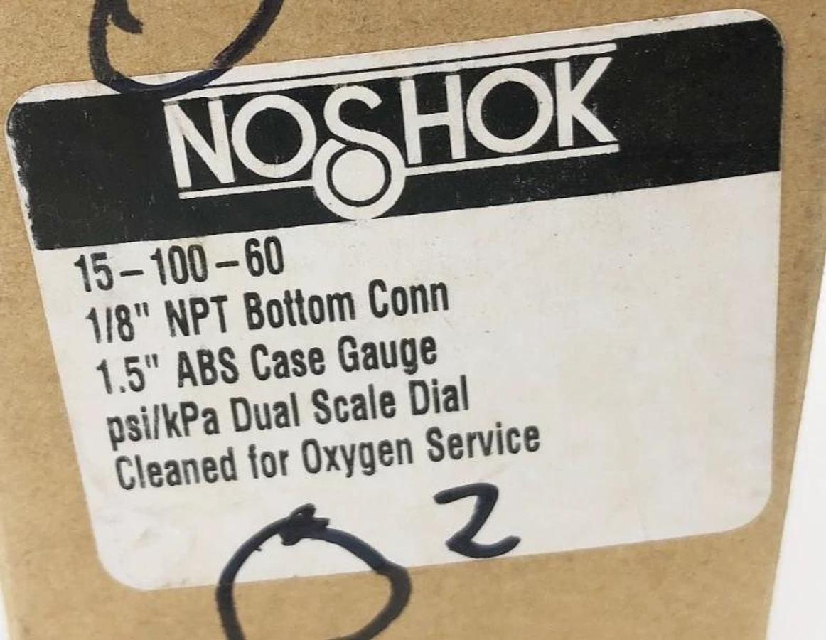 New NoShok 15-100-60 Pressure Gauge 1/8" NPT 60psi