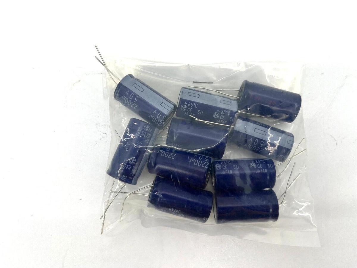 Lot of 10 New Panasonic ECE-A1HU222 Aluminum Capacitors 2200uF 25VDC 2000hr