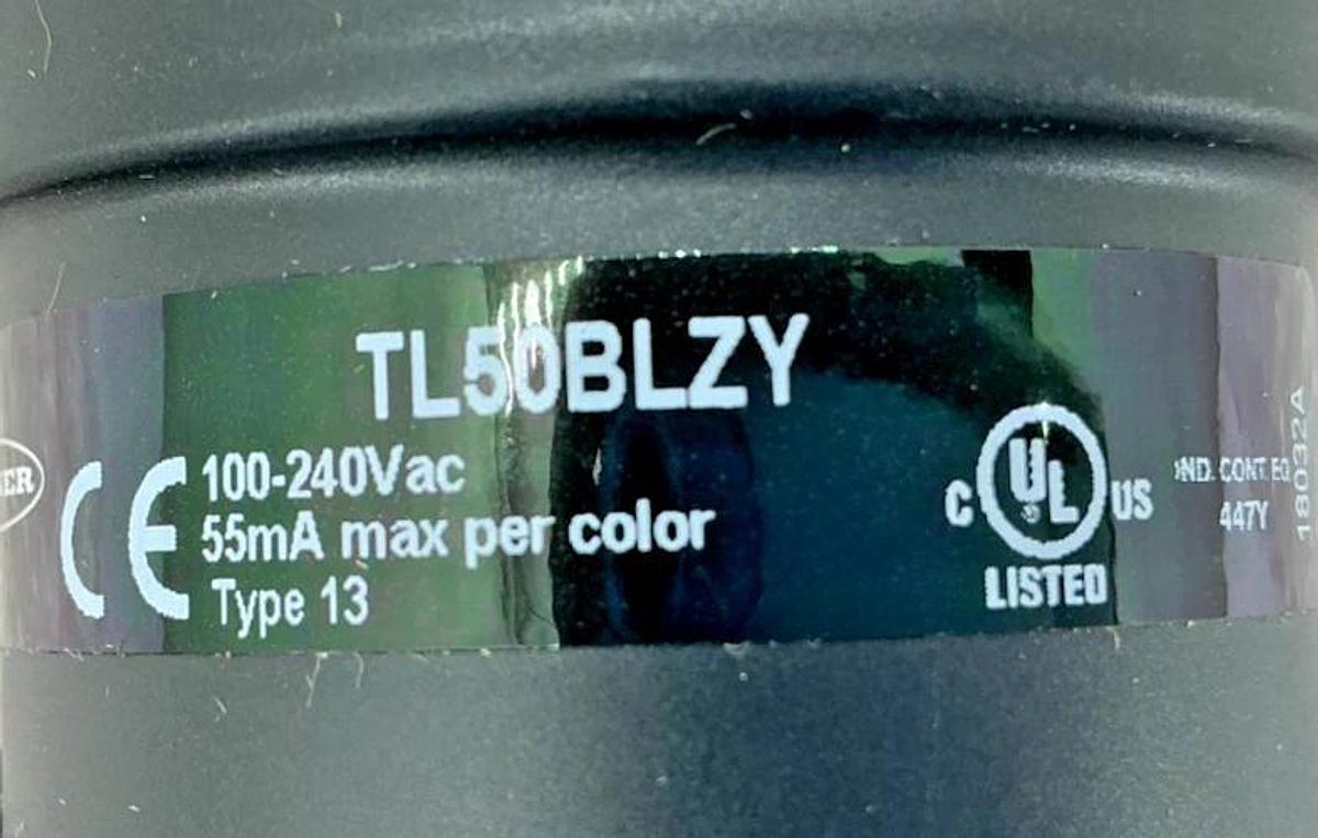 New Banner Engineering TL50BLZY Beacon Tower Light 4-Wire 88172 - Missing Parts