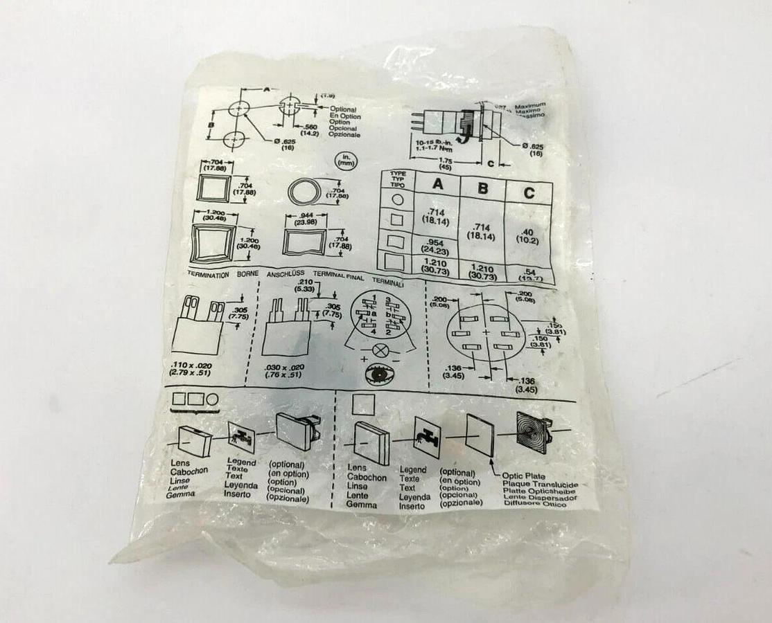 New AB Allen Bradley 800A-M2C Ser. B Momentary Push Button