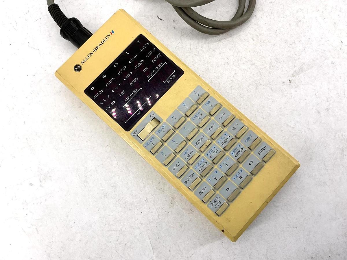 Used Allen Bradley 1745-PT1 Ser A SLC Programmer w/ 1745-C1 Ser B Interconnect Cable