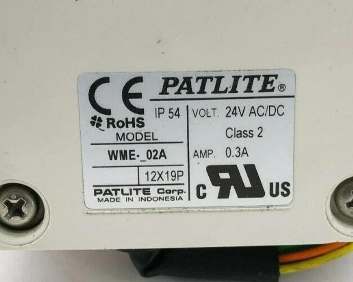 Used Patlite WME-202A-GR Light Tower 24VAC/DC Green/ Red
