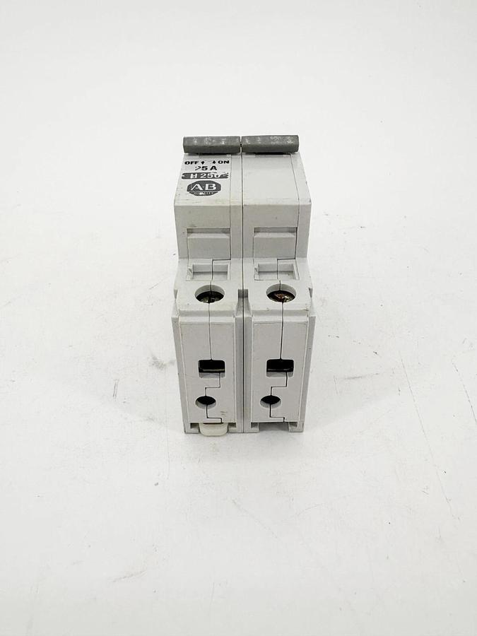 New Allen Bradley 1492-CB2H250 Ser. B Circuit Breaker 25A 2P DIN Rail Mounted