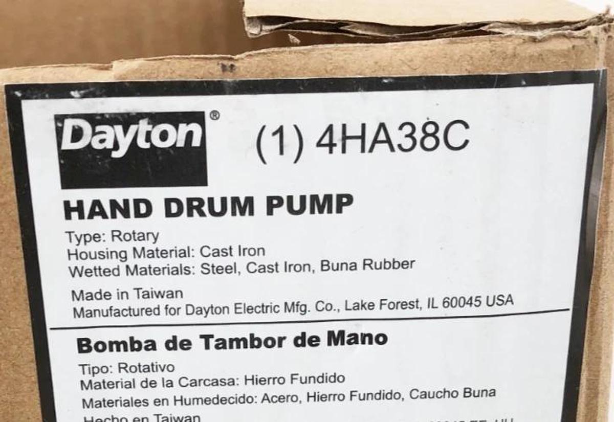 New Dayton 4HA38C Hand Drum Pump Cast Iron